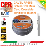 Matassa di Cavo Coassiale da 150 mt. Classe A+ Made In Italy CAVEL RP55B CLASSE A+ HD/4K 5MM PURO RAME 15 ANNI DI GARANZIA