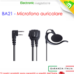MIDLAND BA21 - Microfono auricolare con PTT 2 Pin Kenwood C1298