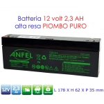 BATTERIA ERMETICA AL PIOMBO AGM 12V 2,2Ah 2,3 Ah RICARICABILE ALLARME SIRENA ALLARME ASCENSORI