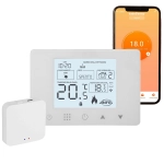 CRONOTERMOSTATO WIFI A BATTERIE PROGRAMMABILE SMARTPHONE APP ALEXA GOOGLE TERMOSTATO CALDO/FREDDO NEW DISPLAY ITALIANO DA PARETE O BOX 503 con Gateway Zigbee SMART LIFE TUYA
